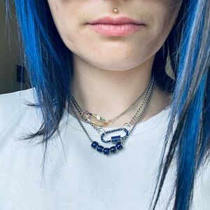 90s nostalgia Mood beads necklace on silver box chain 18”